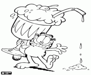 Pintar Garfield amb un batut