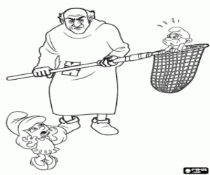 Pintar Gargamel, el Gran Barrufet i la Barrufeta