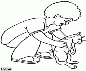 Pintar Gat amb un nen