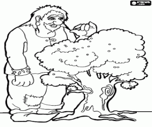 Pintar Un gegant i un arbre