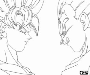 Pintar Goku i Vegeta, cara a cara