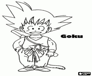 Pintar Goku, el nen guerrer Saiyan