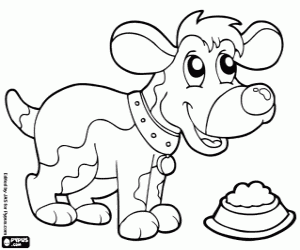 Pintar Gosset feliç amb el menjar