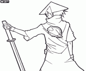 Pintar Un guerrer samurai amb la katana