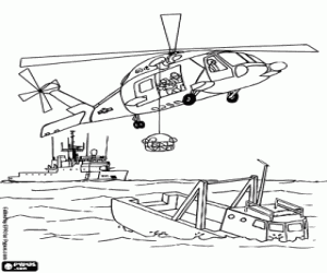 Pintar Helicòpter de rescat al mar