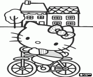 Pintar Hello Kitty en bicicleta