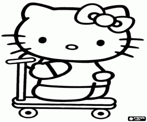 Pintar Hello Kitty en un patinet