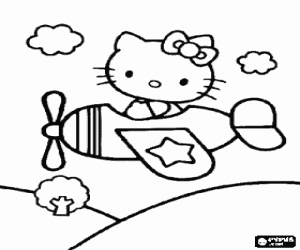 Pintar Hello Kitty en un petit avió