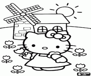 Pintar Hello Kitty i les roselles