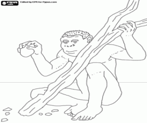 Pintar Home amb eina de pedra