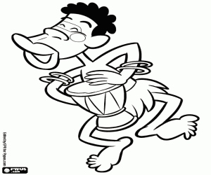 Pintar Home amb un tambor a l'Àfrica