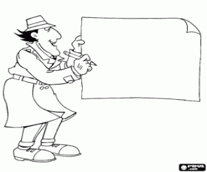 Pintar Inspector Gadget, paper i llapis