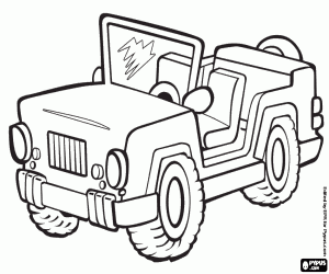 Pintar Un jeep, un vehicle tot terreny