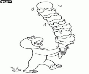 Pintar Jordi el mico amb un gelat