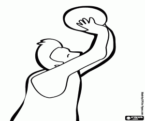 Pintar Jugador de bàsquet en acció de tir