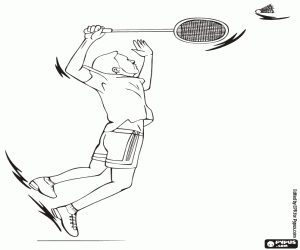 Pintar Jugador en una partida de bàdminton