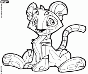 Pintar Kougra, el tigre de Neopets