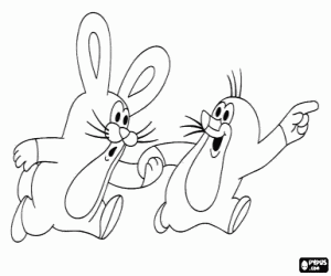 Pintar Krtek el petit Talp i la llebre