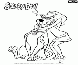 Pintar L'abraçada de Daphne a Scooby-Doo
