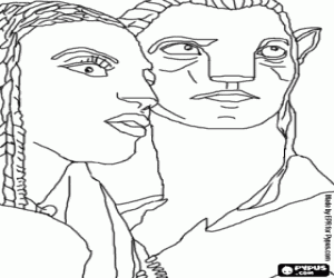 Pintar L'avatar na'vi de Jake i Neytiri 