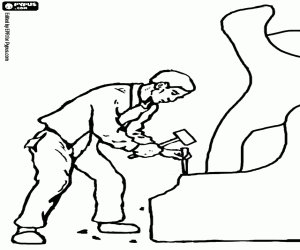 Pintar L'escultor talla la pedra