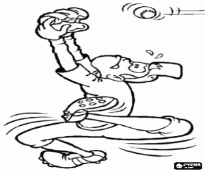 Pintar L'esforç del jugador de beisbol