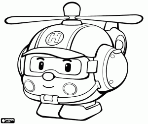 Pintar L'helicòpter de Robocar Poli