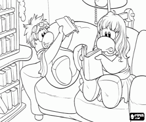 Pintar Lectura al sofà al Club Penguin