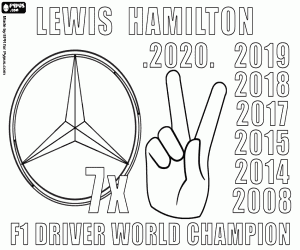 Pintar Lewis Hamilton, campió de F1 x7