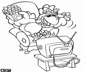 Pintar Lilica la gallina i la televisió