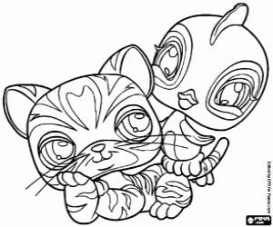Pintar Littlest PetShop, ocell i tigre