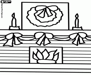 Pintar Llar de foc amb garlandes de Nadal