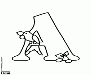 Pintar Lletra A i un ocellet