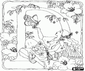 Pintar Lletra D al jardí de les fades