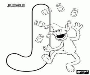 Pintar Lletra J i Grover de Sesame Street