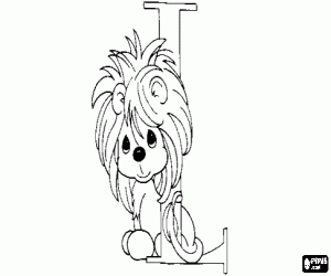 Pintar Lletra L amb un petit lleó