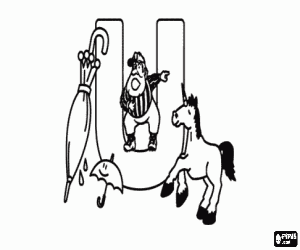 Pintar Lletra majúscula U amb objectes