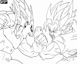 Pintar Lluita entre Goku i Vegeta