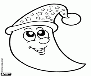 Pintar Lluna amb barret de dormir