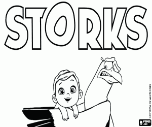 Pintar Logo original de Storks