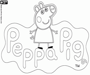 Pintar Logo Peppa Pig, Pepa, la porqueta