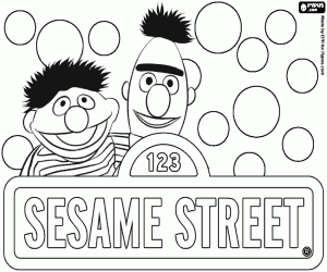 Pintar Logo de Sesame Street amb Epi i Blai