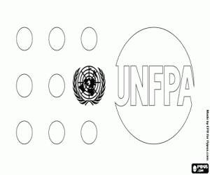 Pintar Logotip de l'UNFPA, ONU