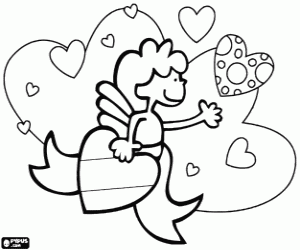 Pintar L'àngel d'amor entre els cors