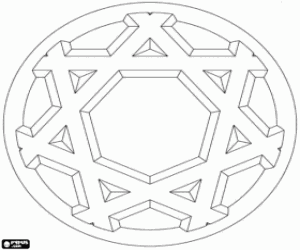 Pintar Mandala circular d'estil d'Escher