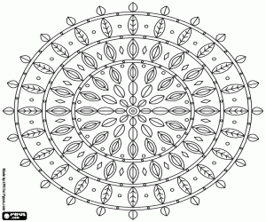 Pintar Mandala senzilla, cercles i fulles