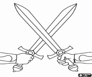 Pintar Mans en un duel amb espases