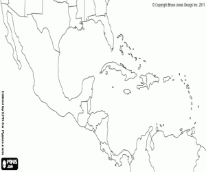 Pintar Mapa d'Amèrica central i Mèxic