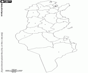 Pintar Mapa de Tunísia