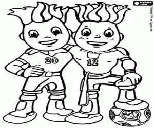 Pintar Mascotes de la UEFA Eurocopa 2012